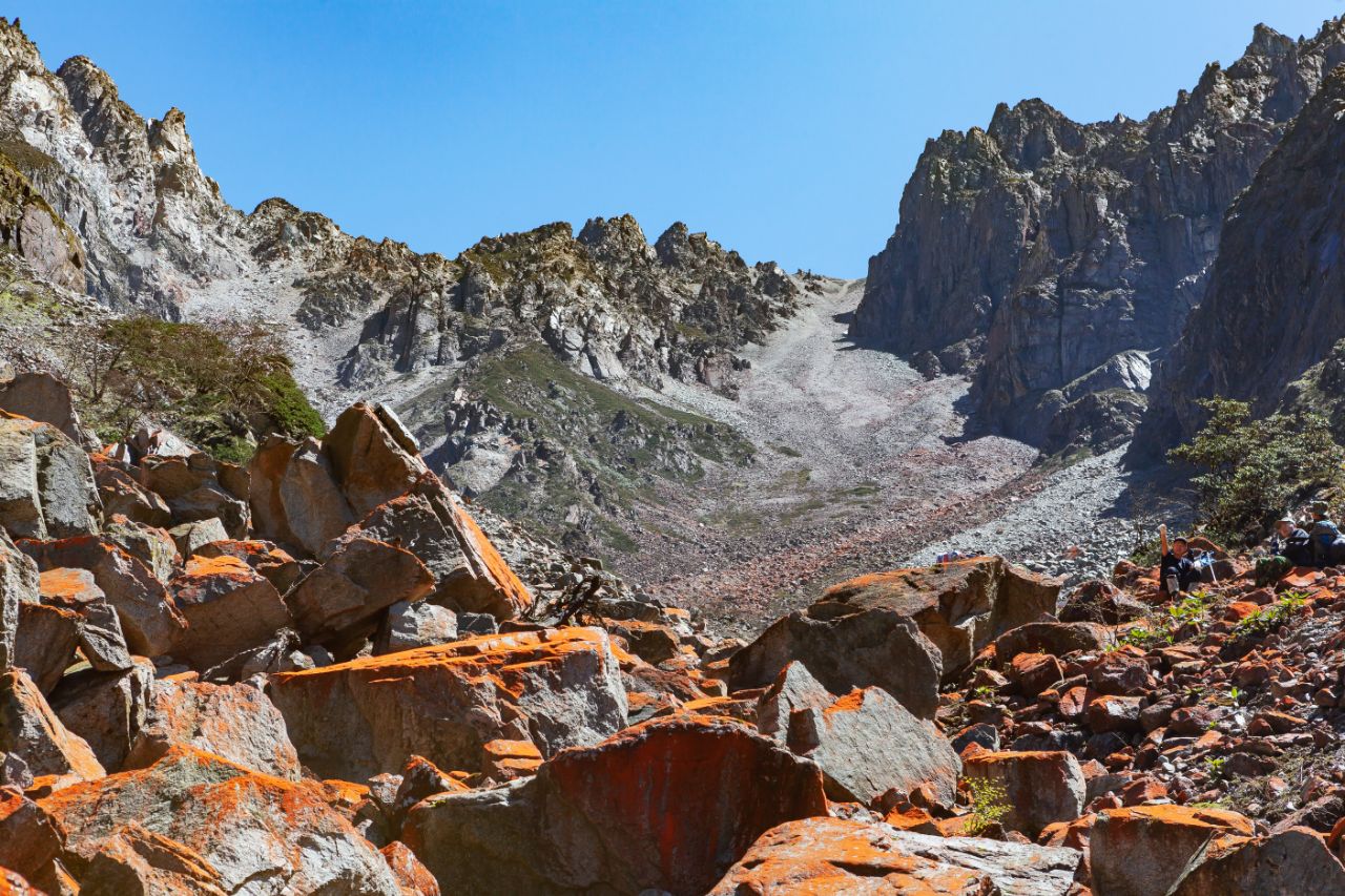 负重徒步高海拔冰川风雨剥蚀流石层 血红雪白de光影 无知无畏自虐