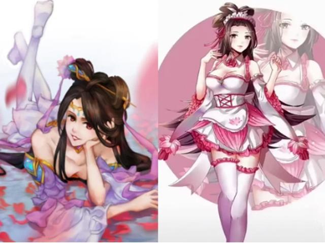 王者英雄女仆装妲己奶萌貂蝉迷人看到庄周是心动啊