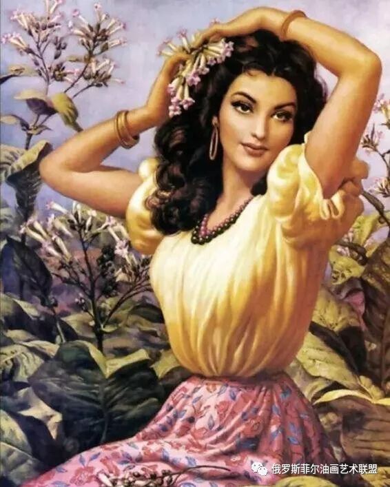 墨西哥艺术家人体油画中的女郎丰满圆润,性感逼真
