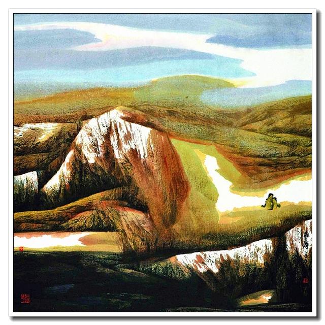 苍山如海董继宁山水画