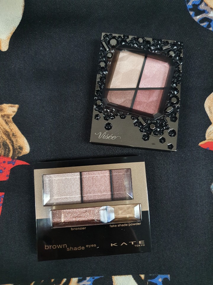 kate骨干眼影&visee眼影试色,谁说平价化妆品就不好用了