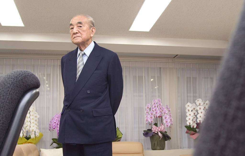 日本前首相中曾根康弘 @视觉中国