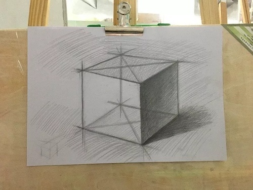 艺考优选美术艺考生零基础学习素描几何体第四课立方体结构素描详解