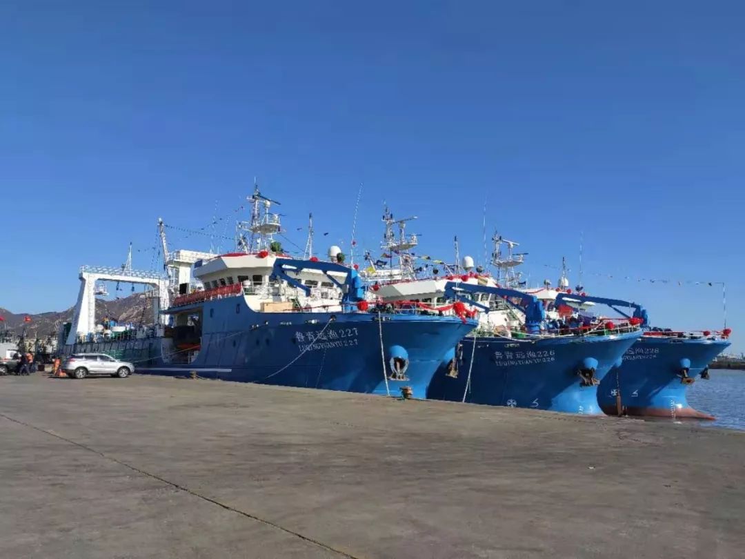 山东波德隆集团豪华拖网船队启航向大洋