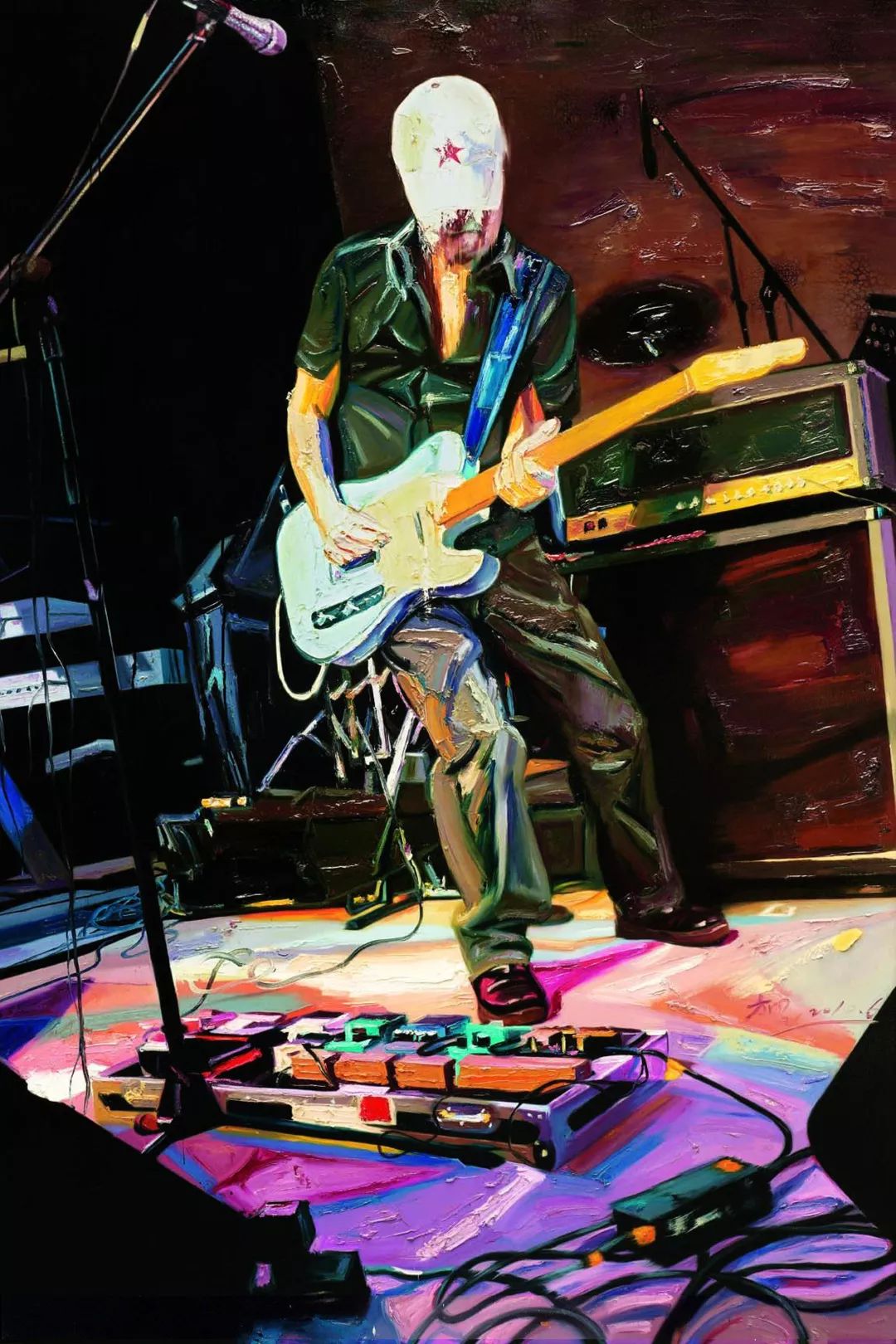 陈涌海观薛方明摇滚油画作品有感