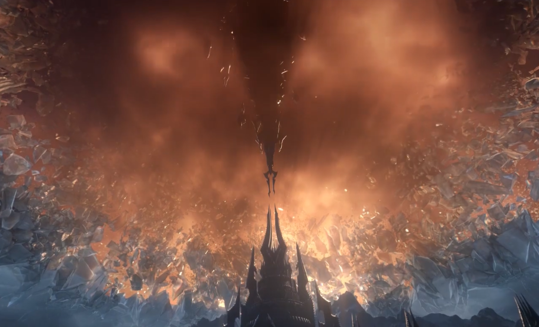 而诺森德冰冠堡垒之上出现了一座类似尖塔的建筑,它就是传说中的"诅咒