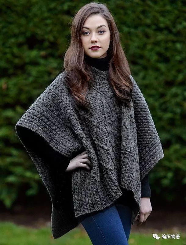 20190304冬天超级百搭好用的棒针披肩上一票附参考图解