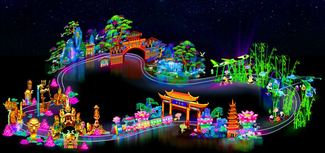 位于观音湖畔的九莲洲湿地公园刘昌松/摄莲花灯会寄寓于遂宁的山水