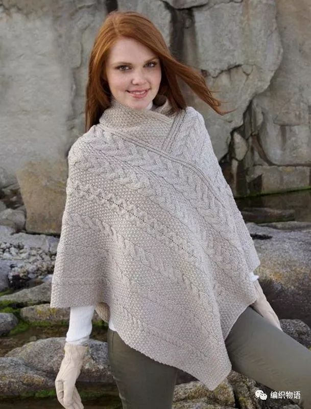 20190304冬天超级百搭好用的棒针披肩上一票附参考图解