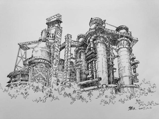 首钢·大炼炉类别:工笔花鸟临摹作者:姜燕飞作品:富贵长寿类别:钢笔画