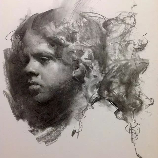 好大气的虚实关系,他的素描囊括了空气和光,超有个性和风格_吴兆铭