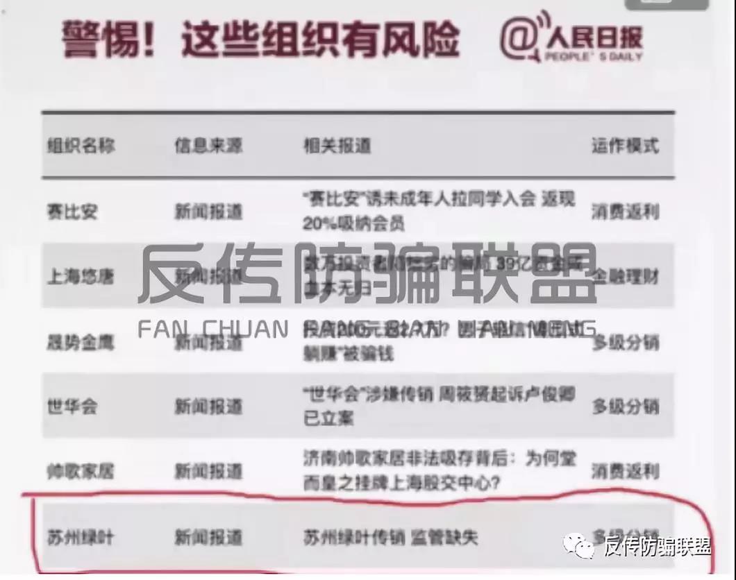 苏州绿叶传销