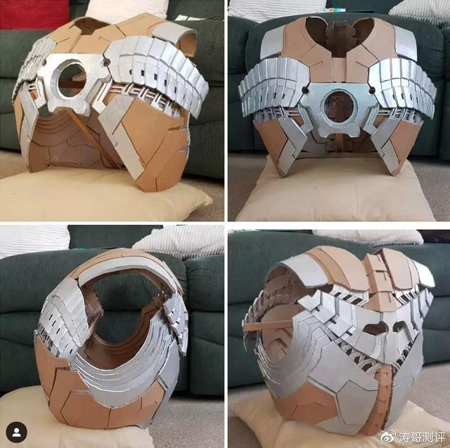 用硬纸板做的11钢铁侠盔甲还能发光这位小哥简直神了