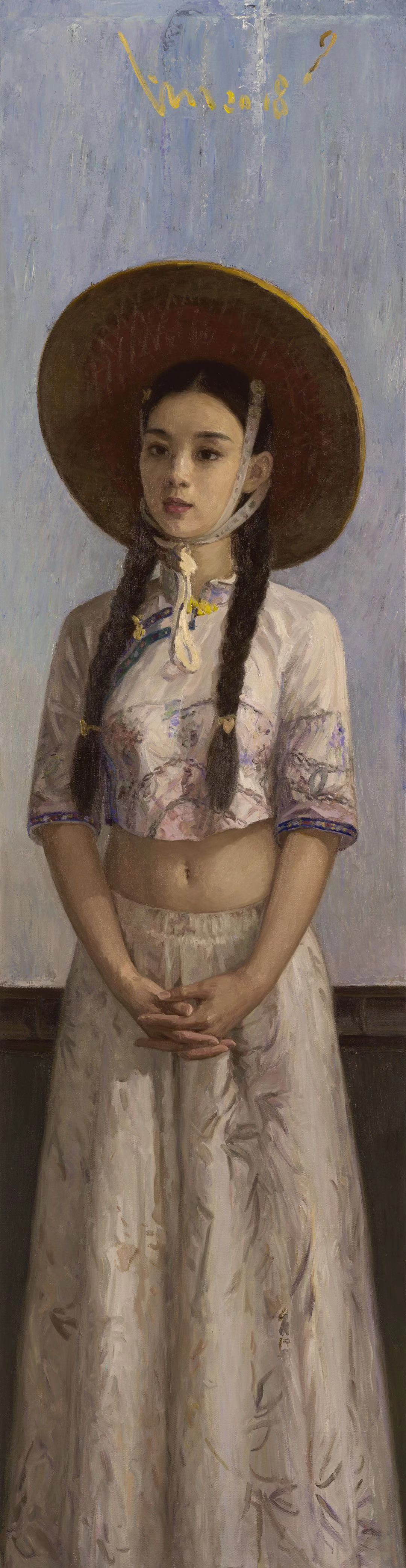 著名画家林建寿美女肖像作品欣赏图