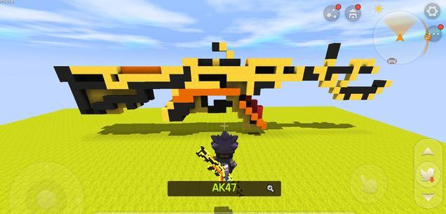 迷你世界:枪械模型你会做吗?大神建造ak47步枪,背在身上很帅气