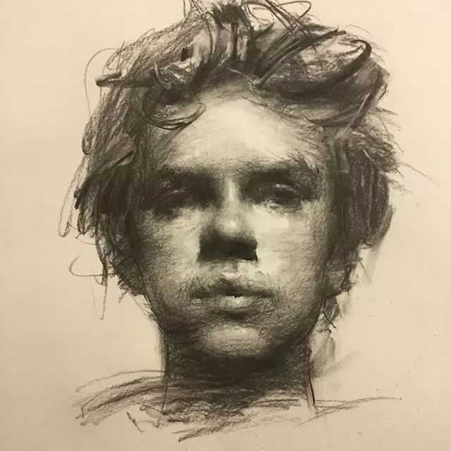 好大气的虚实关系他的素描囊括了空气和光超有个性和风格