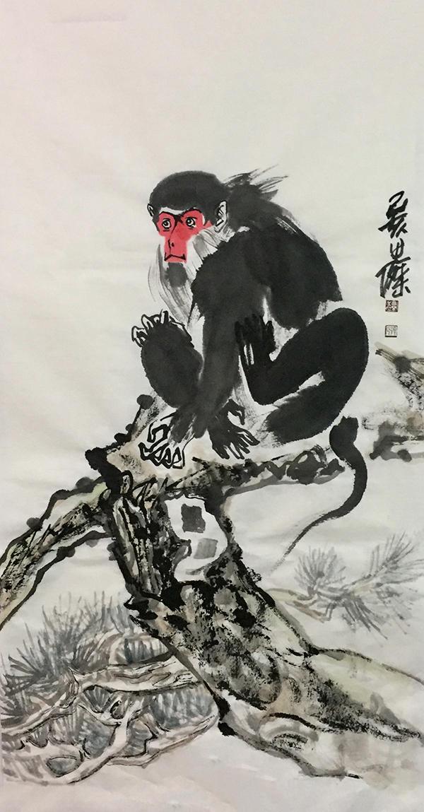 张思杰野山画猴