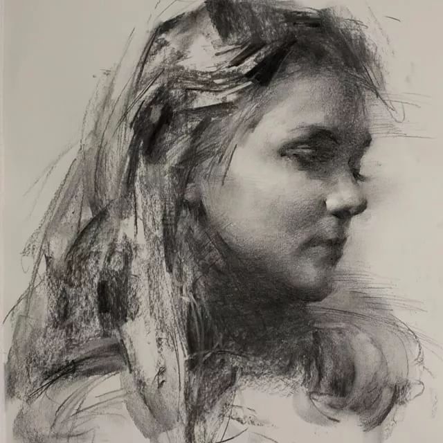 好大气的虚实关系他的素描囊括了空气和光超有个性和风格