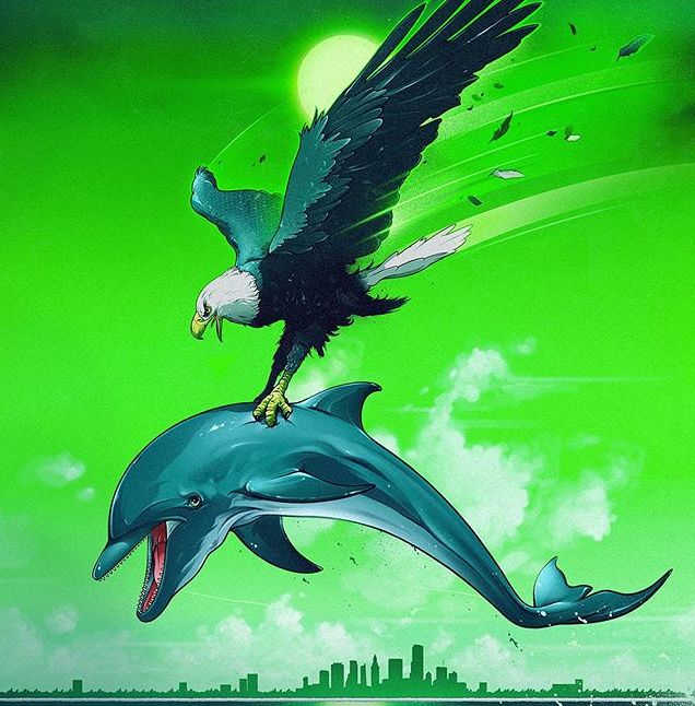 淹没在了南滩没想到, 被生气的海豚反咬一口本想品尝"海豚盛宴"老鹰去