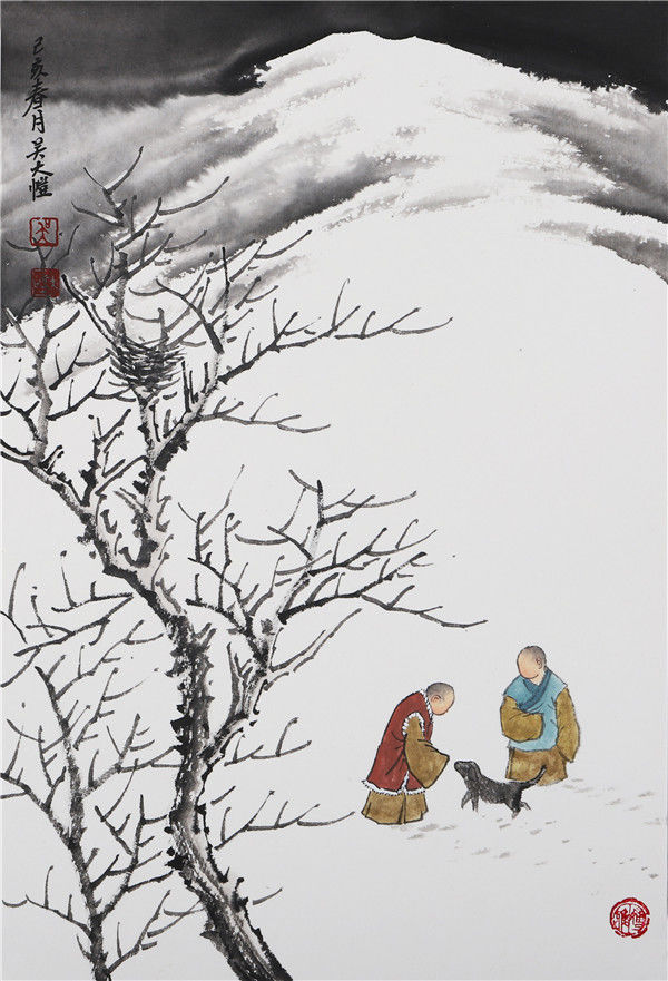 当代雪韵山水画创始人吴大恺开创雪景画法终成画雪名家