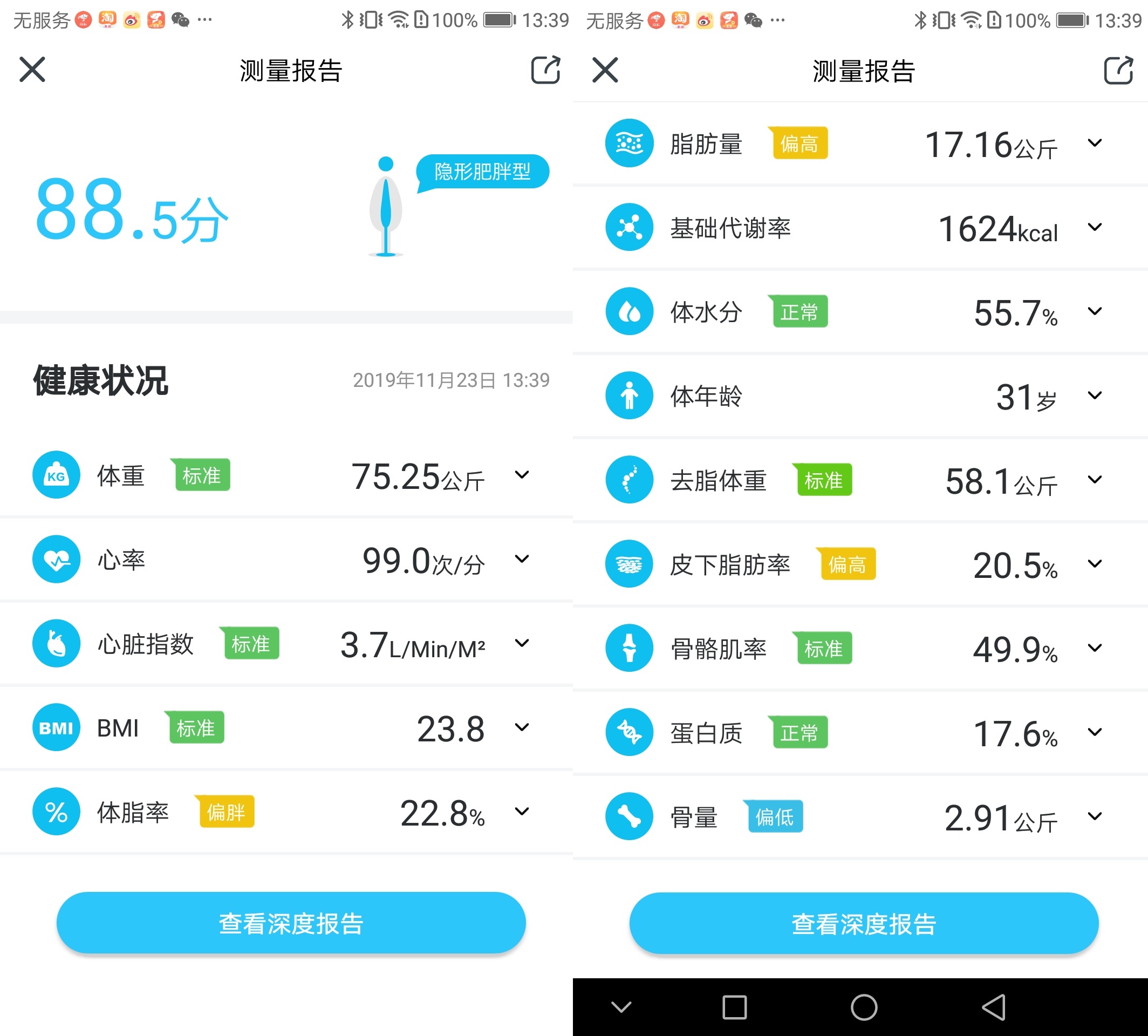 为了健康(laopohuan) - 云康宝双模体脂秤_数据