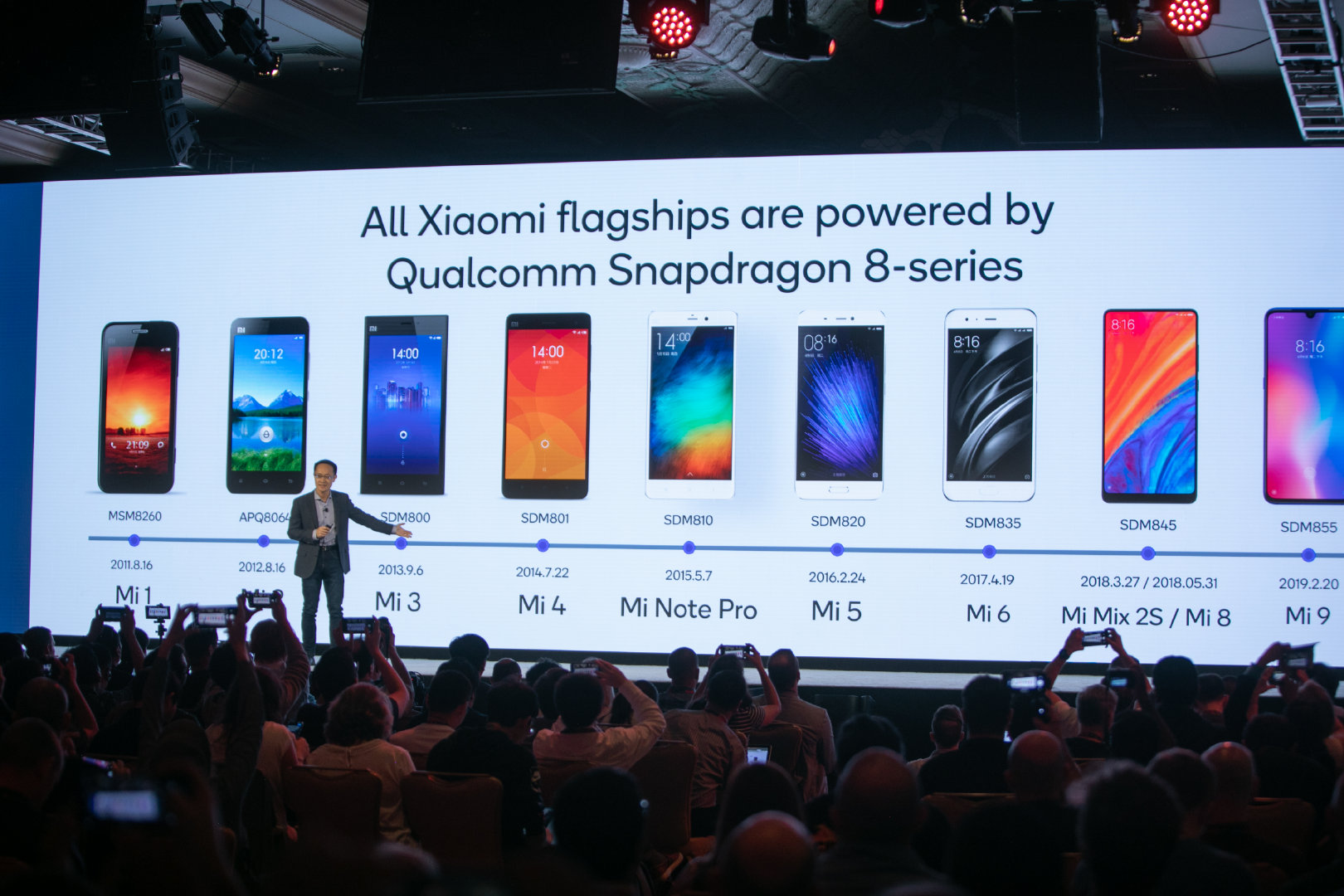 在高通865的发布会现场,小米联合创始人林斌也上台,正式官宣了小米新