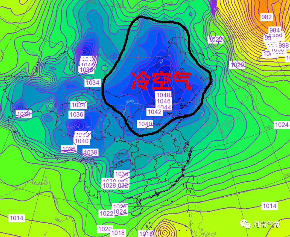 冷空气南下示意图图片