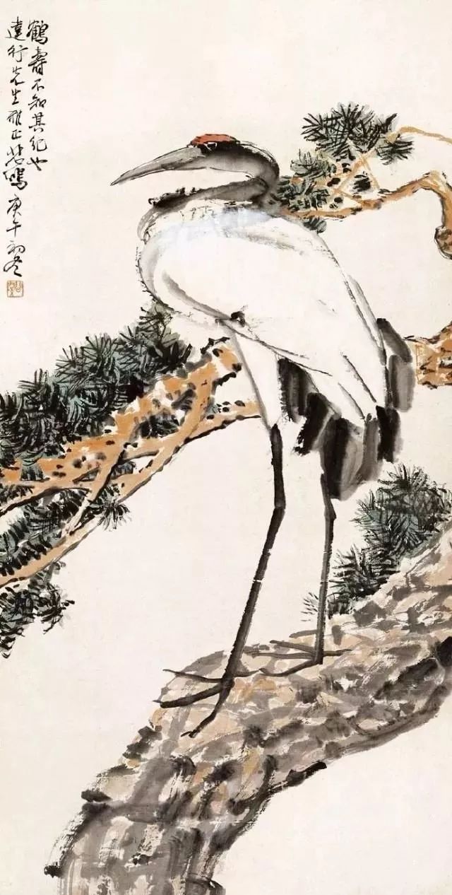 徐悲鸿画鹤,干净利落!