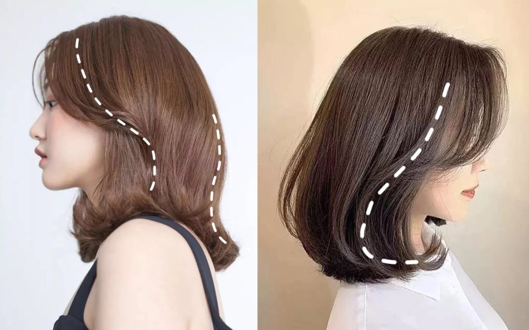 不管是正面还是侧面,发型都有明显的弧度,看起来十分 自然蓬松