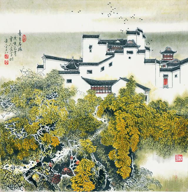 曹仁容老师绘作的苏州园林胜景天香古韵悠游仙境