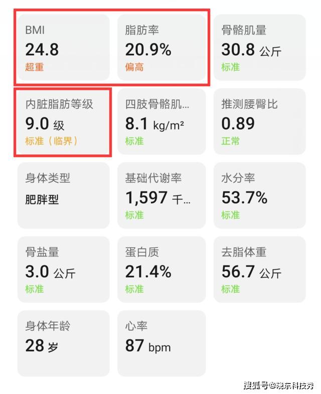 包括測量用戶的體重,體脂率,身體得分,身體年齡,水分率,基礎代謝率,內