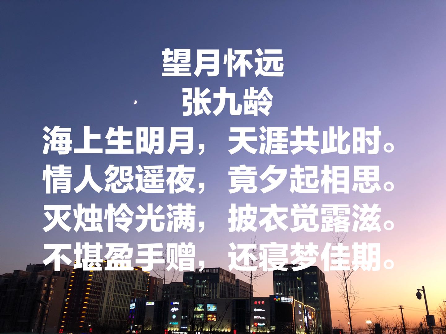 望月怀远张九龄的诗歌成就很高,主要以五言律诗为主,他擅长写月夜,如