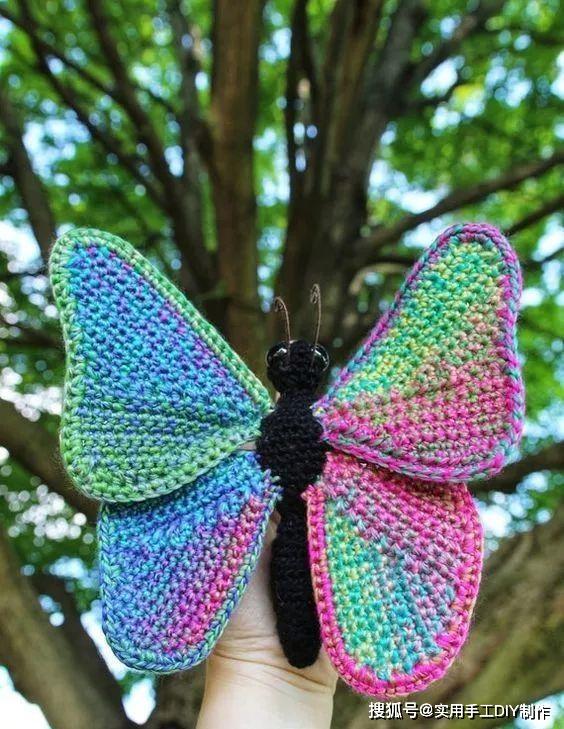 钩编图解这么多精美的钩针蝴蝶千万别错过