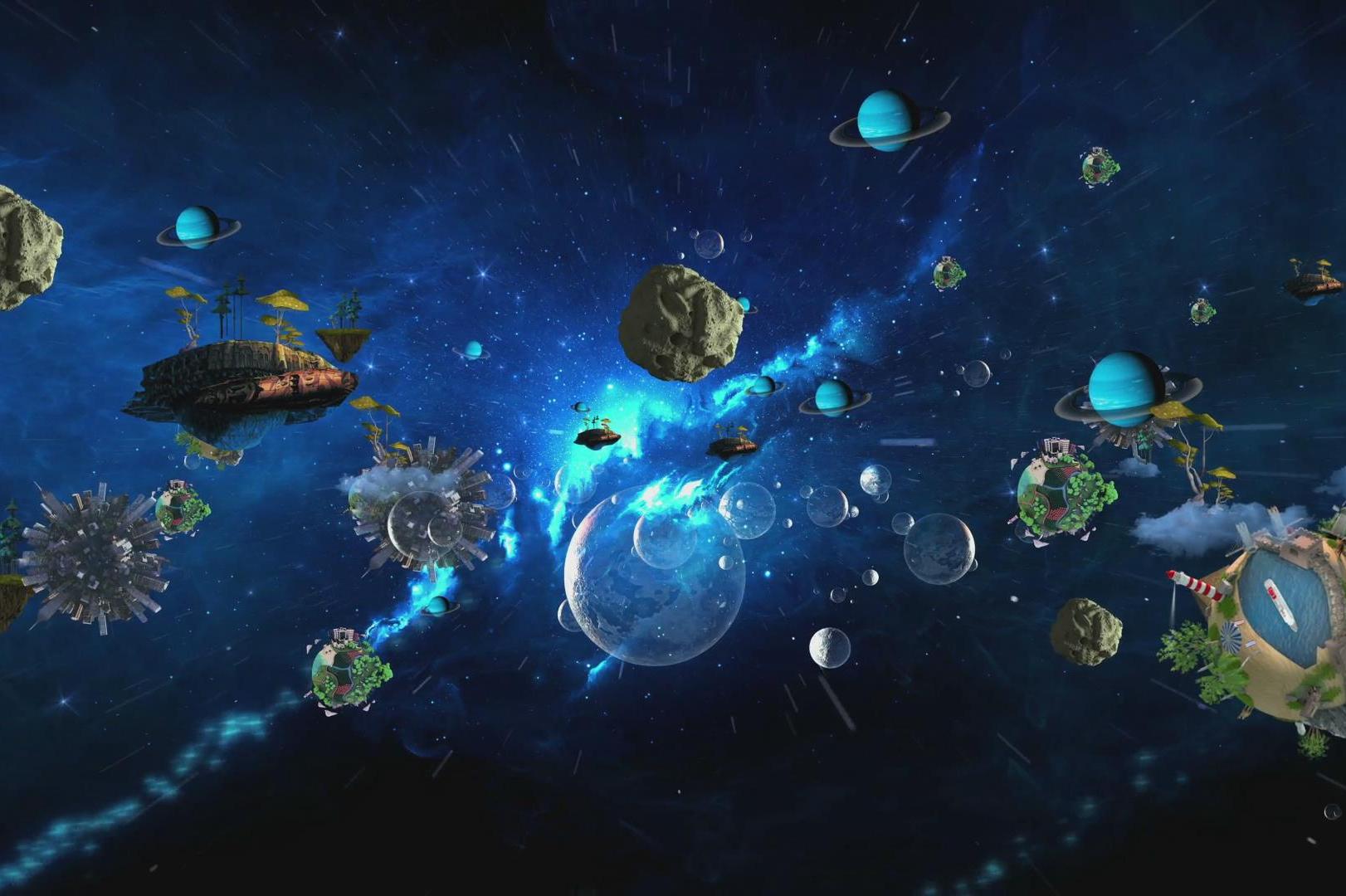 宇宙星球梦幻星空全息投影裸眼3d投影素材