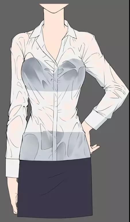 原画人插画入门,美少女的湿衬衣效果怎么画?_衬衫