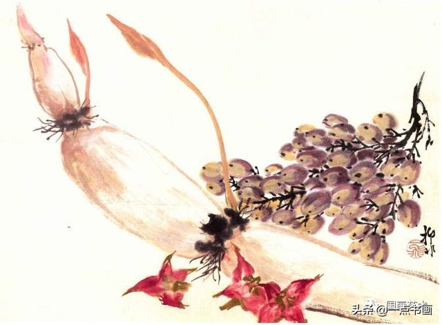 陆抑非禽鸟蔬果课徒画稿欣赏第二辑