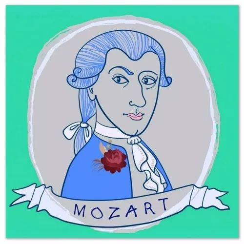 莫扎特肖像简笔画图片