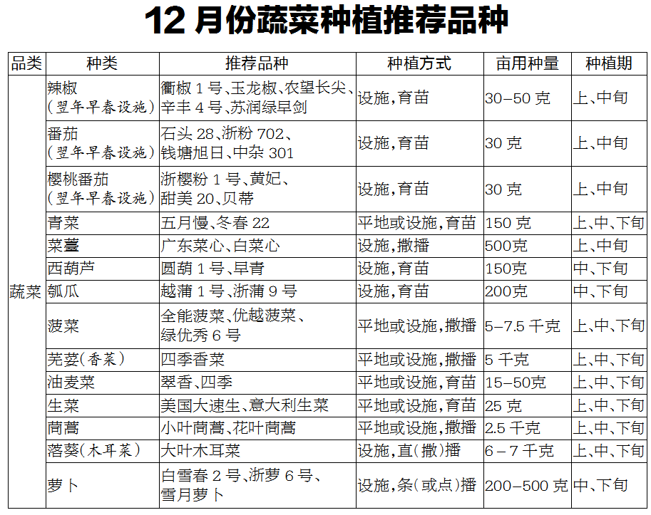 仲冬时节咋种菜专家给你来支招