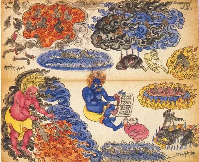 地狱变相图蒙古绘画