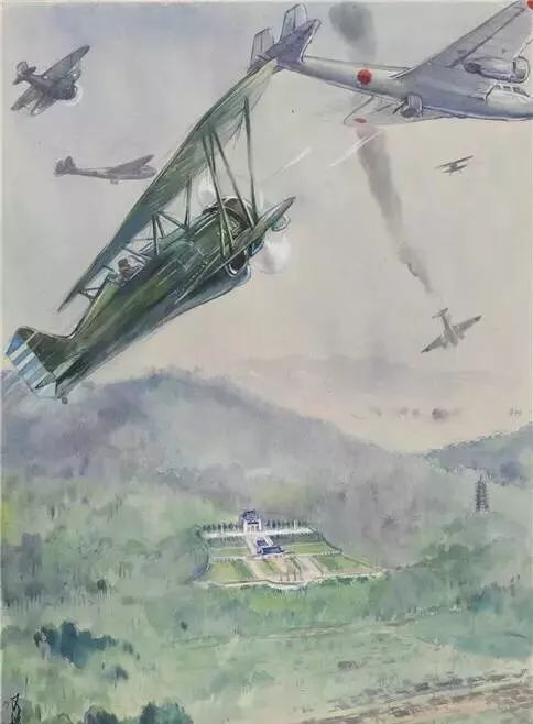 他不止是画家还是笔录抗日空战的史画家