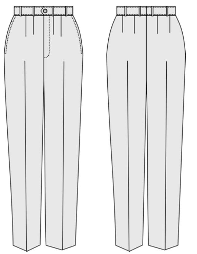 男女西裤的制版公式和制版图