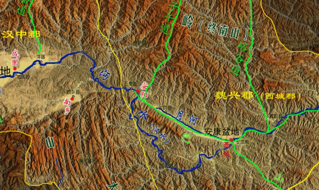 狭长的安康盆地便位于:秦岭,大巴山,以及武当山之间