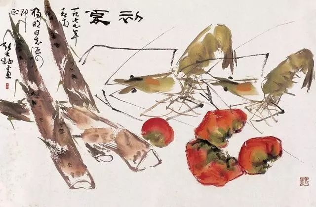 人淡如菊张大壮他以没骨法画虾自创一格