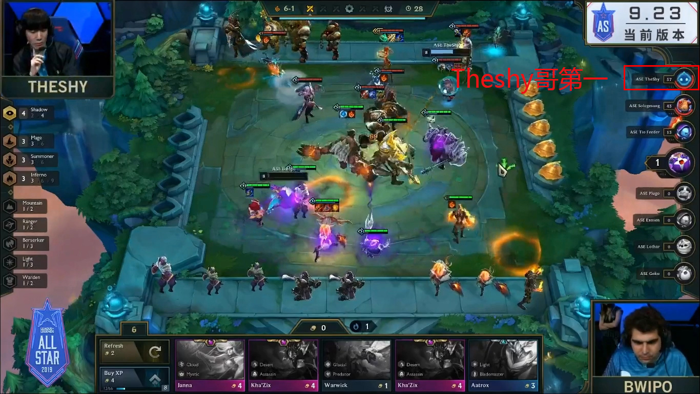 云顶之弈:lol全明星,theshy下棋竟然这么强,选手赛喜获亚军