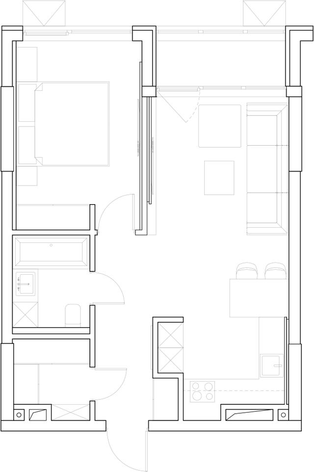 65平方小户型单身公寓,用橘色点缀整个家,活力满满,温暖简约