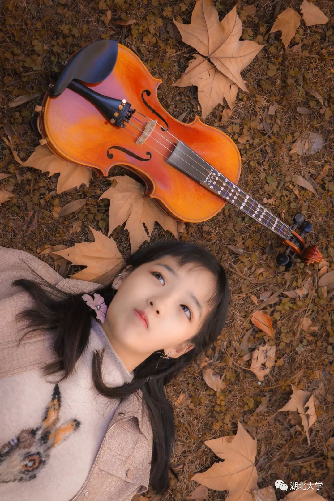 的叶叶繁星是它给秋日的赠礼一叶知秋亦知眼前依依眸中语她背望金色长