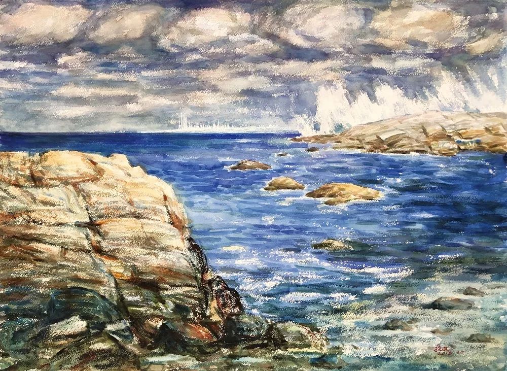 李光安《马勒别墅》李利民《海上漫步-老街》马百齐《青岛奥帆中心》