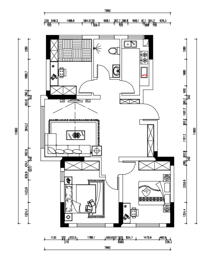 房屋类型:三室一厅一厨一卫设计师 :张雁超装修风格:现代简约客厅装修