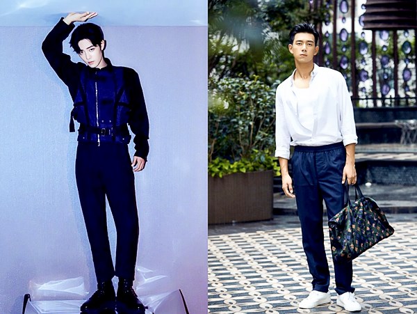 都是身高180以上的长腿欧巴,李现身高185cm,肖战身高183cm,身高也相差