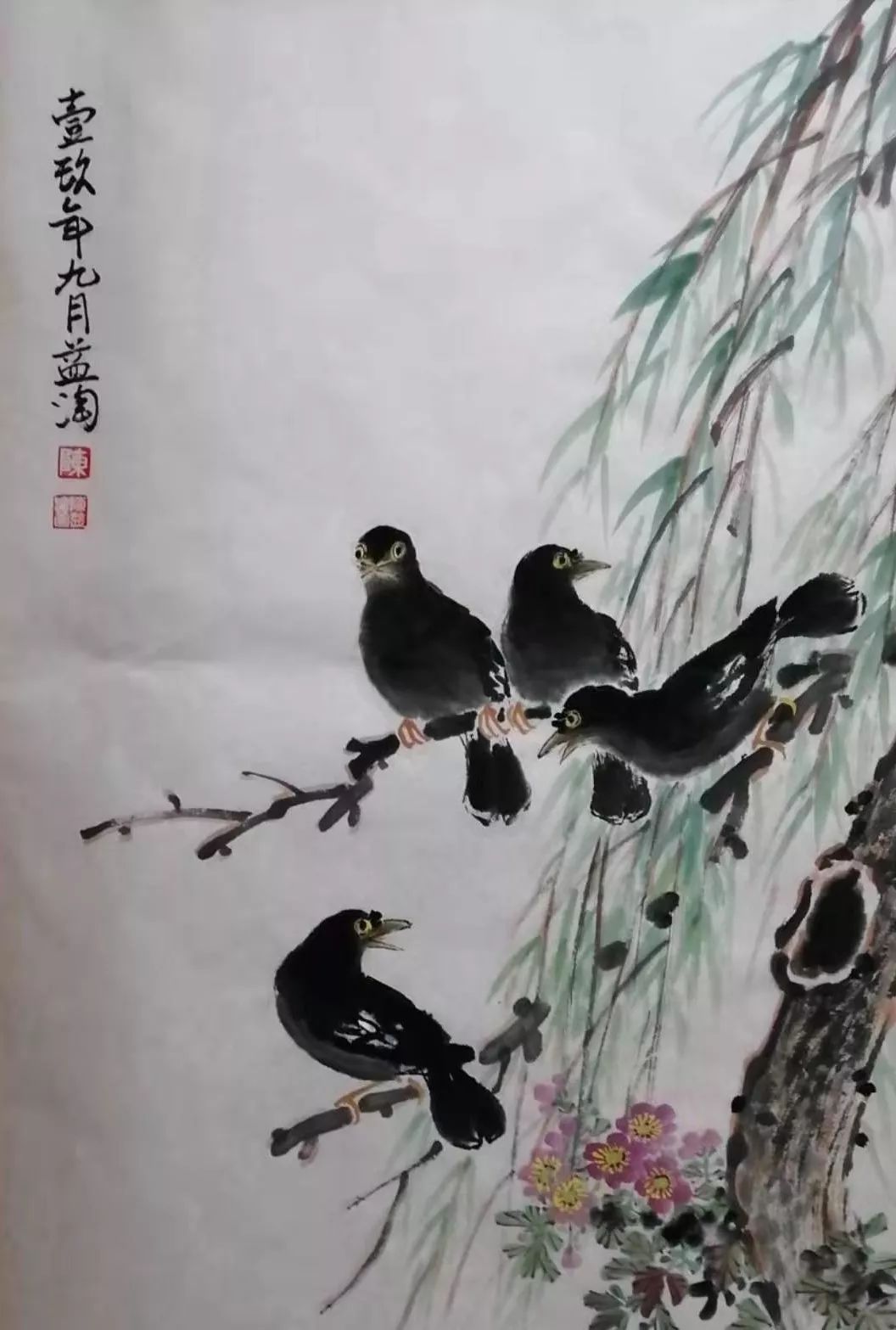 自幼开始习画,擅长山水画,兼习花鸟走禽,师从著名画家岑学恭,刘啸林